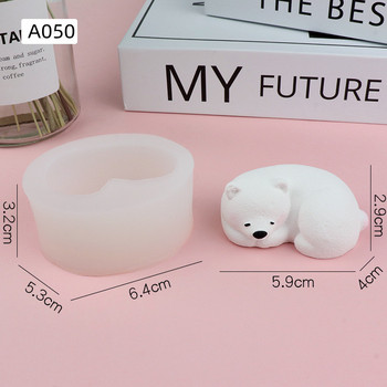 Polar Bear Mousse Mould Silicone Fondant Cake σοκολάτας Εργαλείο παρασκευής 3D κεριών καλούπι αρωματοθεραπείας Γύψινο στολίδι επιφάνειας εργασίας