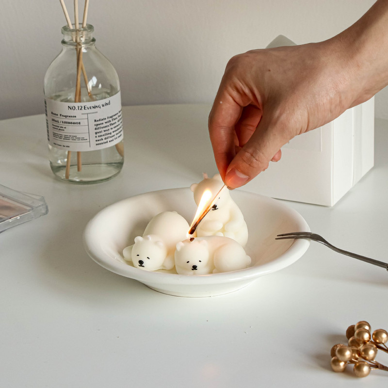 Jääkaru silikoonvormivaht šokolaadifondist koogi valmistamise tööriist 3D küünal aroomiteraapia hallituse savi krohv töölaua ornament