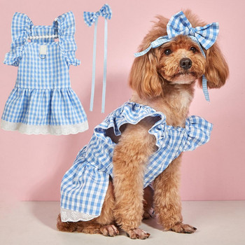 Прекрасна рокля за куче Удобна котешка рокля Пуловер за обличане Котешка риза Рокля за домашни кучета Летни дрехи