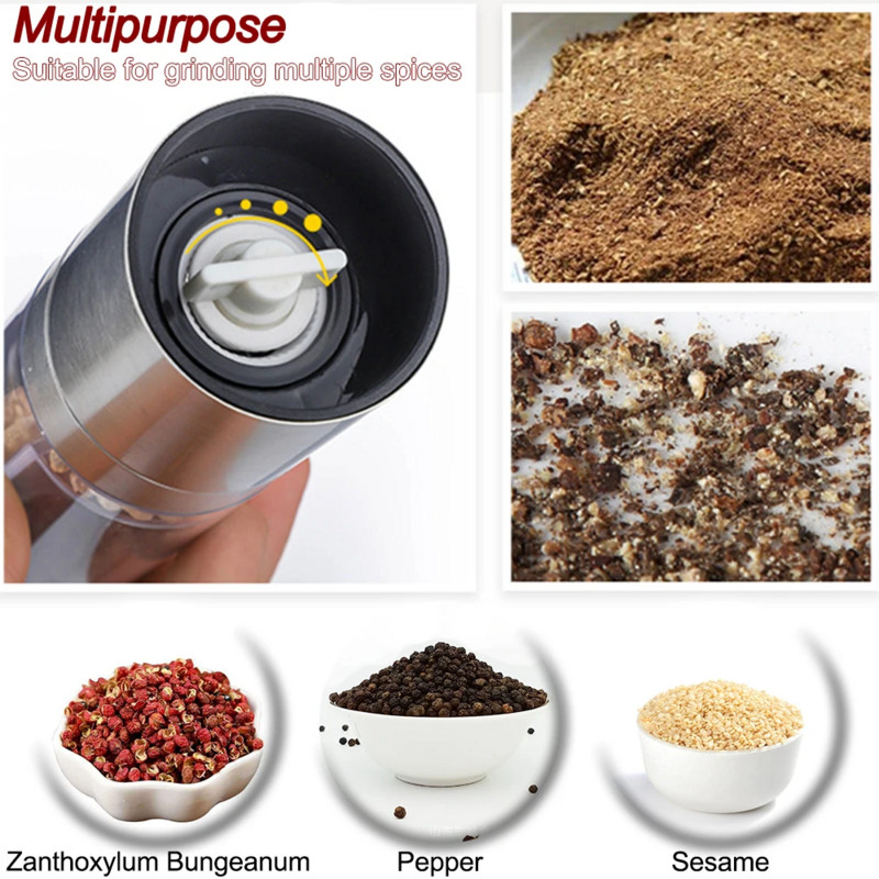 Garšvielu dzirnaviņas 2 vienā nerūsējošā tērauda manuāla piparu un sāls dzirnaviņas rupjības garšvielu garšvielu dzirnaviņas virtuves gatavošanas rīks