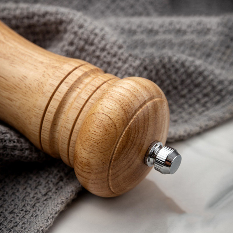 6 collu manuāla piparu dzirnaviņas Gumijas koka akrila keramikas serde Svaigi maltu piparu garšvielu malšanas pudele