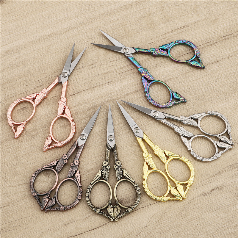 Retro Šķēres Krustdūriens Antīkas Vintage Putnu Šūšanas Šķēres Nerūsējošā tērauda diegu griešana Auduma šūšana DIY Mājas rīki