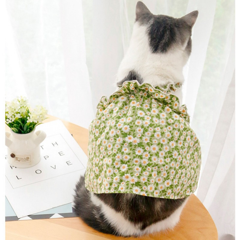Mājdzīvnieku kleita Pavasaris Vasara Plāns Kaķa Suņa Suskariņi Svārki Kaķēns Kucēns Ziedu veste Princeses Stils Suņu Apģērbs Mājdzīvnieku Apģērbs Čivava