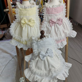 Pet χαριτωμένο φόρεμα δαντέλας Φόρεμα καμαριέρας για σκύλους Φόρεμα για γάτα Ρούχα για κατοικίδια Ρούχα για σκύλους Μεταμόρφωση φόρεμα παπιγιόν Princess Bears Teddy ρούχα