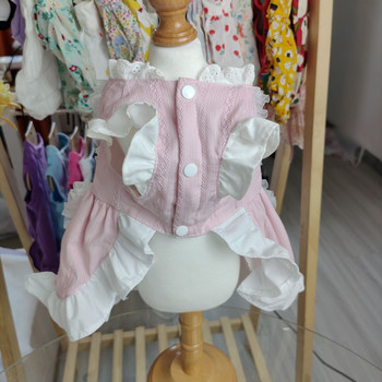 Pet χαριτωμένο φόρεμα δαντέλας Φόρεμα καμαριέρας για σκύλους Φόρεμα για γάτα Ρούχα για κατοικίδια Ρούχα για σκύλους Μεταμόρφωση φόρεμα παπιγιόν Princess Bears Teddy ρούχα
