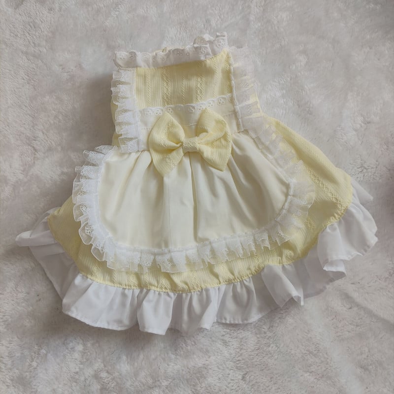 Pet χαριτωμένο φόρεμα δαντέλας Φόρεμα καμαριέρας για σκύλους Φόρεμα για γάτα Ρούχα για κατοικίδια Ρούχα για σκύλους Μεταμόρφωση φόρεμα παπιγιόν Princess Bears Teddy ρούχα