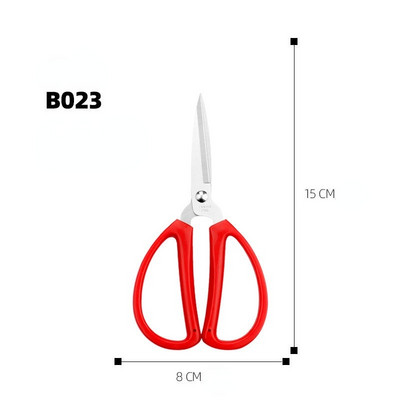 Vintage sarkana drēbju šūšana, izšuvumi šķēres, griezti audumi, nerūsējošais tērauds, smalki smaili, precīzi amatniecība, ar rokām darināti apģērbi