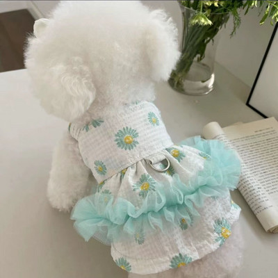 Mājdzīvnieks Daisy Sling Kleita Suņu Apģērbs Pavasara/Vasaras tauriņš, Pavelkams Pogas Dzija Kleita Lācīši Suņi Kaķi Plāns Saules aizsardzības apģērbs