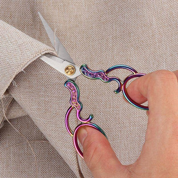 Ψαλίδι κεντήματος Μικρό επαγγελματικό ράψιμο από ανοξείδωτο ατσάλι Vintage λαβή αιχμηρή για DIY εργαλεία Ράφτης κοπής χειροτεχνίας