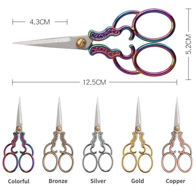 Izšūšanas Šķēres Mazas Profesionālas Nerūsējošā tērauda Šūšanas Vintage Rokturis Ass Smails priekš DIY Instrumenti Amatniecības griešanas drēbnieks