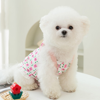 Κουτάβι Summer Sweet Pet Flower Ρούχα για σκύλους λουράκι Teddy Bears Φορέματα για σκύλους Γιλέκο ενδυμάτων για σκύλους Μικρό σκυλί Pomeranian Yorkshire