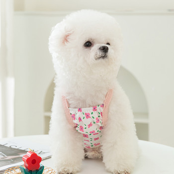 Κουτάβι Summer Sweet Pet Flower Ρούχα για σκύλους λουράκι Teddy Bears Φορέματα για σκύλους Γιλέκο ενδυμάτων για σκύλους Μικρό σκυλί Pomeranian Yorkshire
