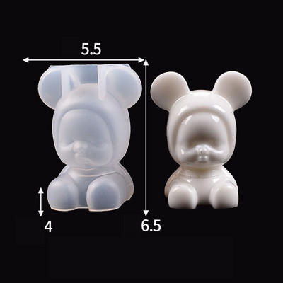 3D dzīvnieku sveču veidne ar rokām darināta lauva lācis suns silikona betona veidne fondant kūkas dekorēšanas rīki dekorēšanas galds