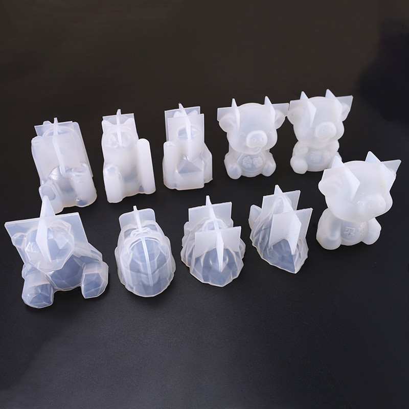 3D dzīvnieku sveču veidne ar rokām darināta lauva lācis suns silikona betona veidne fondant kūkas dekorēšanas rīki dekorēšanas galds