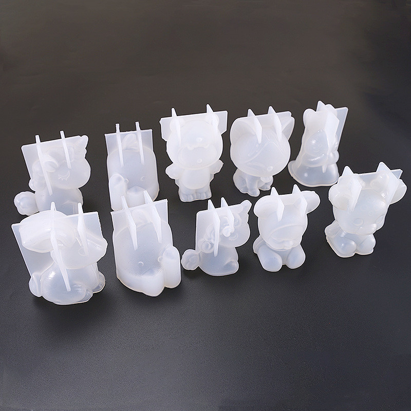 3D dzīvnieku sveču veidne ar rokām darināta lauva lācis suns silikona betona veidne fondant kūkas dekorēšanas rīki dekorēšanas galds