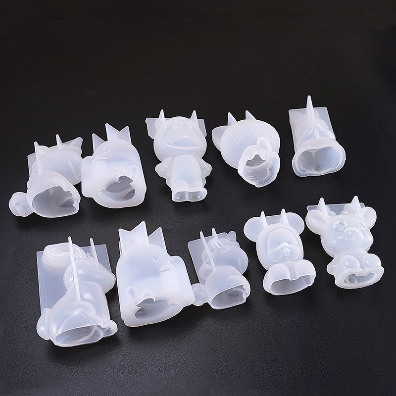 3D dzīvnieku sveču veidne ar rokām darināta lauva lācis suns silikona betona veidne fondant kūkas dekorēšanas rīki dekorēšanas galds