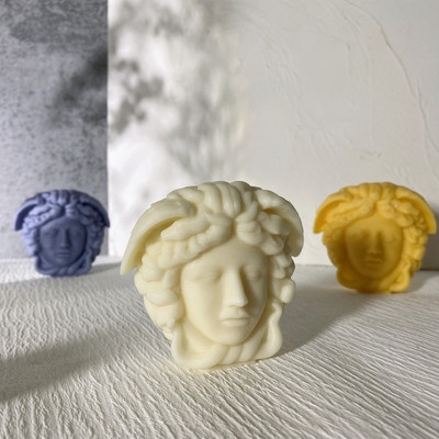 Medusa Head 3D Silicon Lumanare Mucegai Handmade Diy ipsos Statuie Sculptură Artizanat Face Instrumente Decor Home Mucegai Ceară De Soia