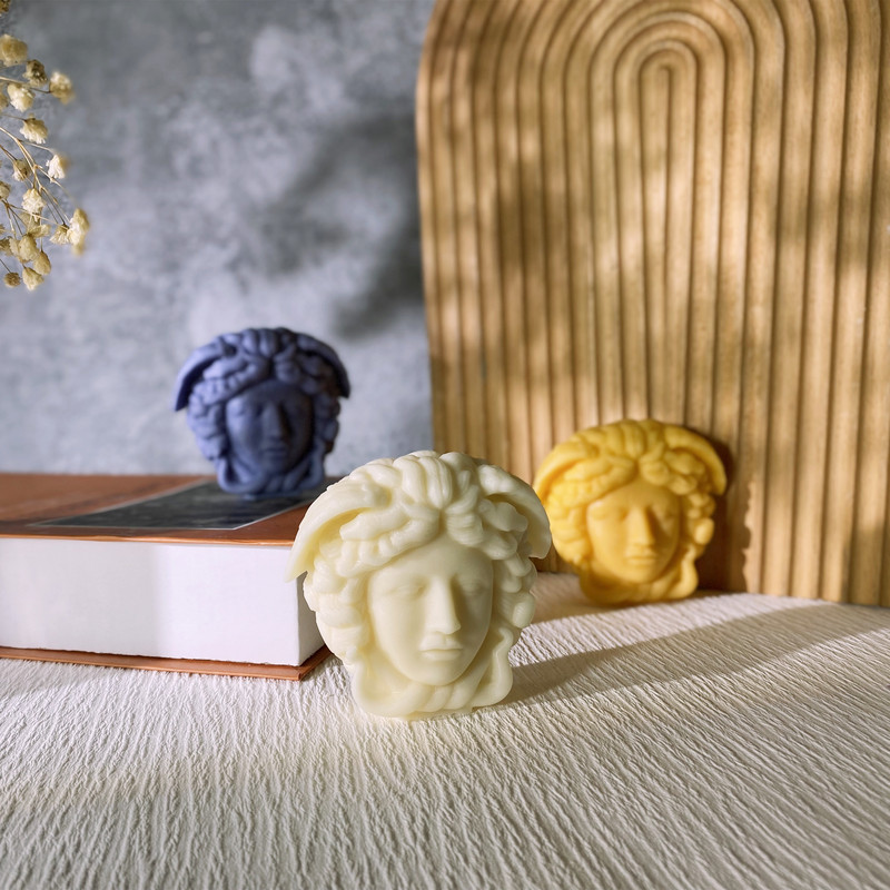 Medusa Head 3D Silikoonist küünlavorm Käsitsi valmistatud isetehtud krohv kuju skulptuur käsitöö valmistamine tööriistad kodukaunistus sojavaha vorm