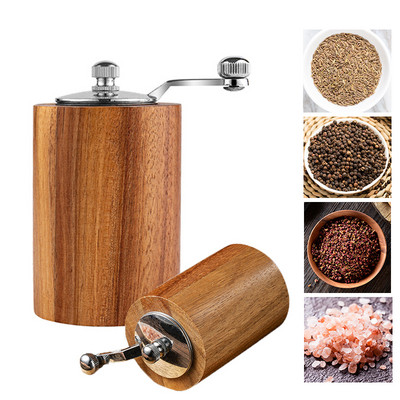 Noua oferta fierbinte Rasnita manuala sare piper Rasnita din lemn Moara de tocat condimente de cafea Aparatură reglabilă manuală pentru măcinare de bucătărie