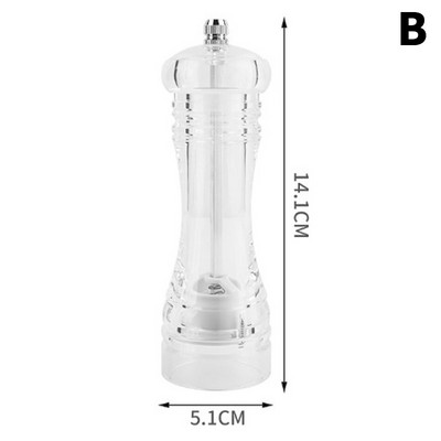 1 gabala manuāla piparu dzirnaviņas Akrila garšvielu pudele Keramikas serdeņa caurspīdīga garšvielu dzirnaviņas Mājas virtuves rīki