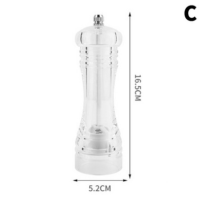 1 gabala manuāla piparu dzirnaviņas Akrila garšvielu pudele Keramikas serdeņa caurspīdīga garšvielu dzirnaviņas Mājas virtuves rīki