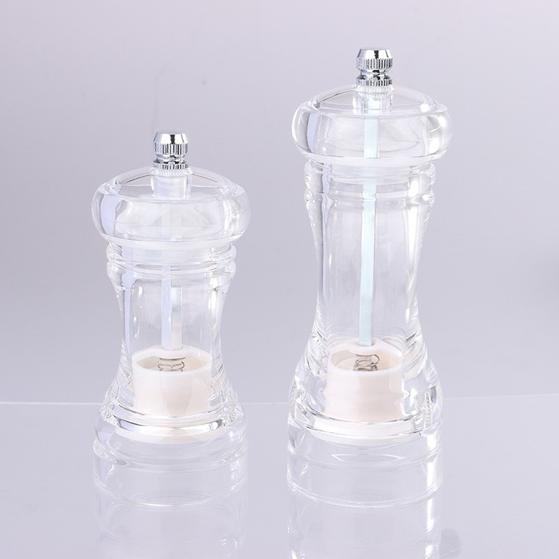 1 gabala manuāla piparu dzirnaviņas Akrila garšvielu pudele Keramikas serdeņa caurspīdīga garšvielu dzirnaviņas Mājas virtuves rīki