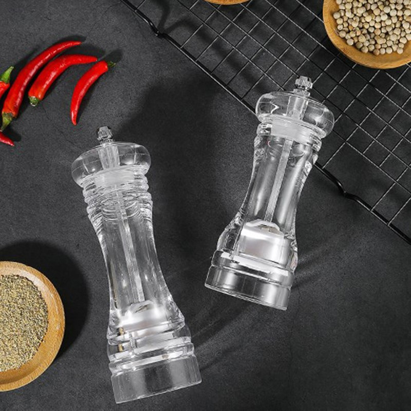 1 gabala manuāla piparu dzirnaviņas Akrila garšvielu pudele Keramikas serdeņa caurspīdīga garšvielu dzirnaviņas Mājas virtuves rīki
