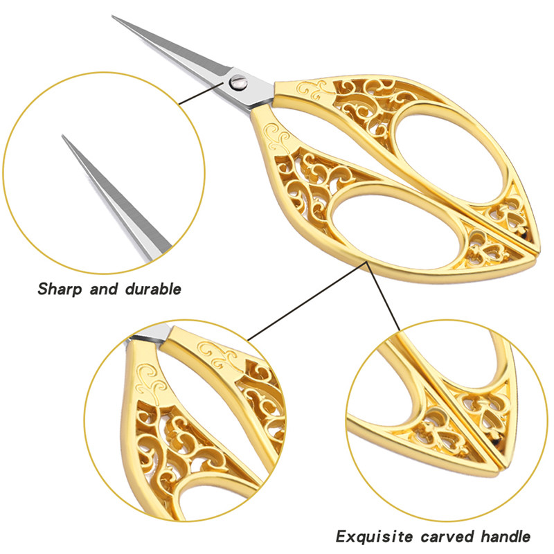 SHWAKK 1 tk tikandid käärid Retro näputöö õmbluskäärid roostevabast terasest professionaalsed rätsepa õmblus- ja teppimiskäärid
