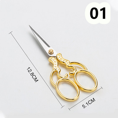 Retro Šķēres Asas Mazas Zelta Šķēres Šūšanai un Rokdarbiem Ar rokām darināti Diy Instrumenti Šūšanas Šķēres Amatniecības zigzaga Šķēres