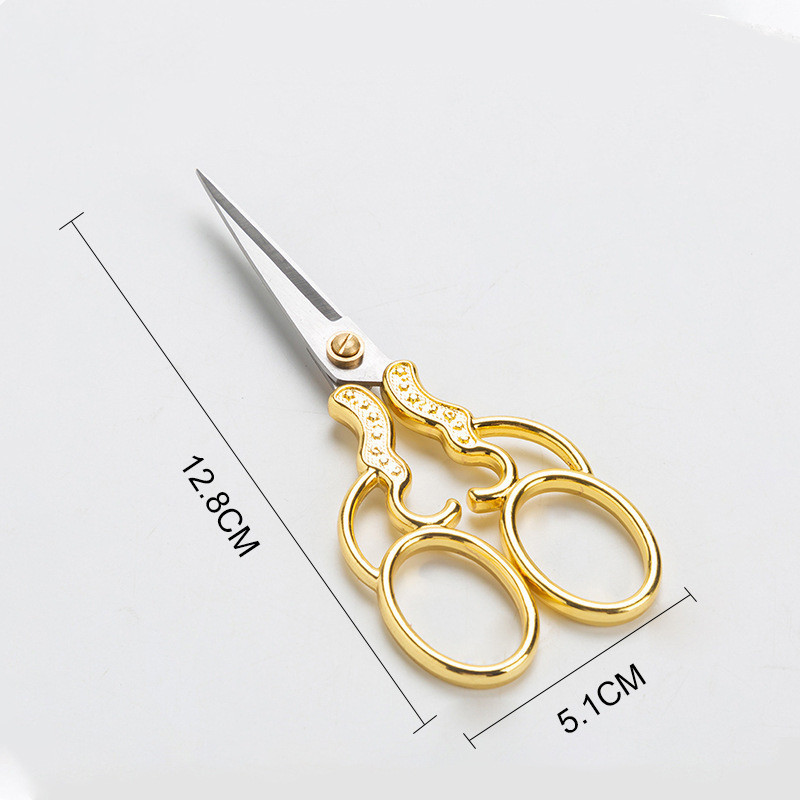 Retro Šķēres Asas Mazas Zelta Šķēres Šūšanai un Rokdarbiem Ar rokām darināti Diy Instrumenti Šūšanas Šķēres Amatniecības zigzaga Šķēres