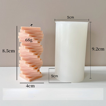 3D спирална квадратна колона Силиконова форма за свещи Направи си сам Creative Architectural Geometry Series Craft Комплект за приготвяне на сапун от гипсова смола