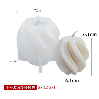 3D spirālveida kvadrātveida kolonna silikona sveču veidne, DIY radoša arhitektūras ģeometrijas sērija amatniecības ģipša sveķu ziepju izgatavošanas komplekts