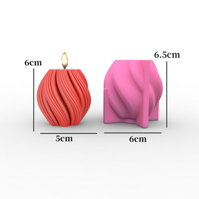 3D spirālveida kvadrātveida kolonna silikona sveču veidne, DIY radoša arhitektūras ģeometrijas sērija amatniecības ģipša sveķu ziepju izgatavošanas komplekts