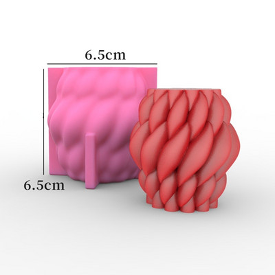 3D spirālveida kvadrātveida kolonna silikona sveču veidne, DIY radoša arhitektūras ģeometrijas sērija amatniecības ģipša sveķu ziepju izgatavošanas komplekts
