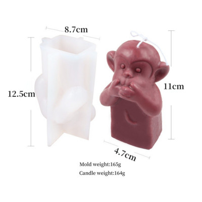 3D pērtiķu silikona sveces veidne Vairākas jaukas emocijzīmes Dzīvnieku amatniecības ģipša sveķu sveču izgatavošanas komplekts Roku darbs Ziepju cepšanas rīki