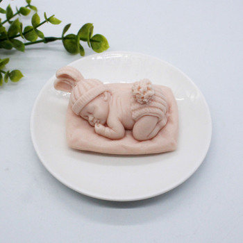 Τρισδιάστατο καλούπι σιλικόνης ύπνου μωρού Χειροποίητο κιτ κατασκευής κεριών Diy σαπούνι γύψο ρητίνης κατασκευής Εργαλεία ψησίματος κέικ σοκολάτας