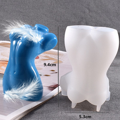 Lihav naine, halva kujuga silikoonküünla vorm isetegemine käsitsi valmistatud vorm meessoost kehale rasedale naisele seebikrohvi vaigust küünalde valmistamise tarvikud