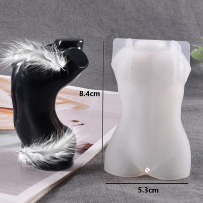 Lihav naine, halva kujuga silikoonküünla vorm isetegemine käsitsi valmistatud vorm meessoost kehale rasedale naisele seebikrohvi vaigust küünalde valmistamise tarvikud