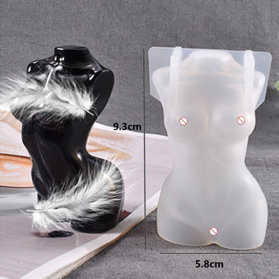 Lihav naine, halva kujuga silikoonküünla vorm isetegemine käsitsi valmistatud vorm meessoost kehale rasedale naisele seebikrohvi vaigust küünalde valmistamise tarvikud