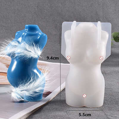 Lihav naine, halva kujuga silikoonküünla vorm isetegemine käsitsi valmistatud vorm meessoost kehale rasedale naisele seebikrohvi vaigust küünalde valmistamise tarvikud