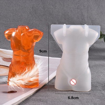 Lihav naine, halva kujuga silikoonküünla vorm isetegemine käsitsi valmistatud vorm meessoost kehale rasedale naisele seebikrohvi vaigust küünalde valmistamise tarvikud