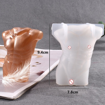 Lihav naine, halva kujuga silikoonküünla vorm isetegemine käsitsi valmistatud vorm meessoost kehale rasedale naisele seebikrohvi vaigust küünalde valmistamise tarvikud