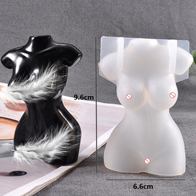 Lihav naine, halva kujuga silikoonküünla vorm isetegemine käsitsi valmistatud vorm meessoost kehale rasedale naisele seebikrohvi vaigust küünalde valmistamise tarvikud