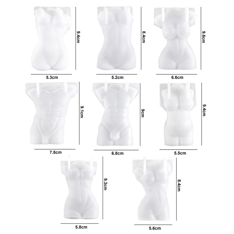 Lihav naine, halva kujuga silikoonküünla vorm isetegemine käsitsi valmistatud vorm meessoost kehale rasedale naisele seebikrohvi vaigust küünalde valmistamise tarvikud