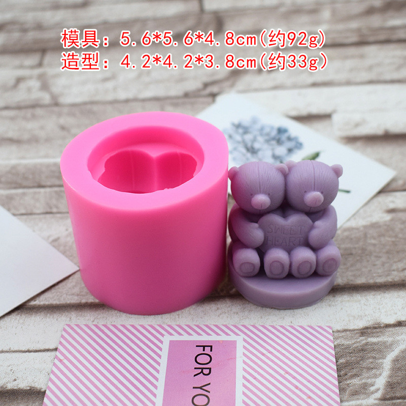 3D lāča sveču veidne Visu veidu mazu dzīvnieku statujas silikona sveču veidne DIY roku darbs veidņu sveču izgatavošanas piederumi sveču veidnei