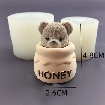 Cute Bear Honey Βάζο σιλικόνης Καλούπι Κεριού Σοκολατένιο Κέικ Ice Cube Mold Aromatherapy Γύψος σταγόνας κόλλα καλούπι κεριών προμήθειες κατασκευής