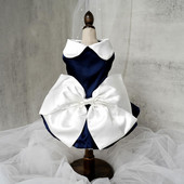 Stilīgs mājdzīvnieku apģērbs, kas dekorē mājdzīvnieku kleitu ar augstu elastību Bowknot Sweet Dog White Princess kleitas ar Bowknot suņu apģērbu