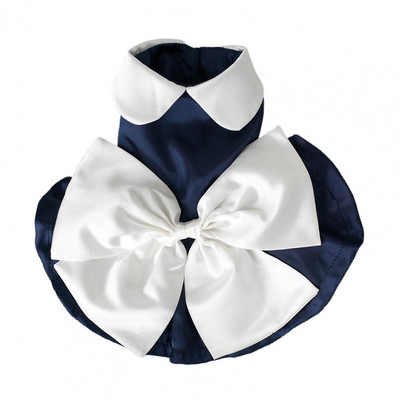 Stilīgs mājdzīvnieku apģērbs, kas dekorē mājdzīvnieku kleitu ar augstu elastību Bowknot Sweet Dog White Princess kleitas ar Bowknot suņu apģērbu