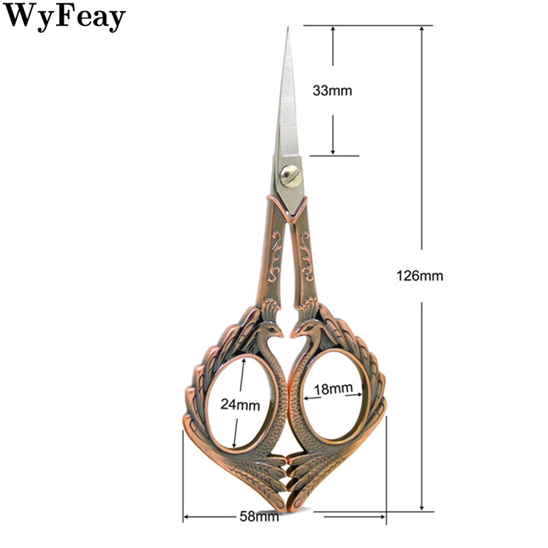 Vintage Eiropas stila izšūšanas šķēres ar pušķu uzpirksteņu šūšanas šķērēm auduma krustdūriena rokdarbu griešanai