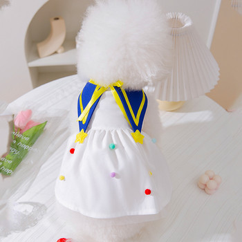 Сладка лятна пола на принцеса Дрехи за домашни кучета Сладка рокля за кучета Дрехи Котка с дребен шрифт Сладко тънко пролетно лятно момиче Чихуахуа